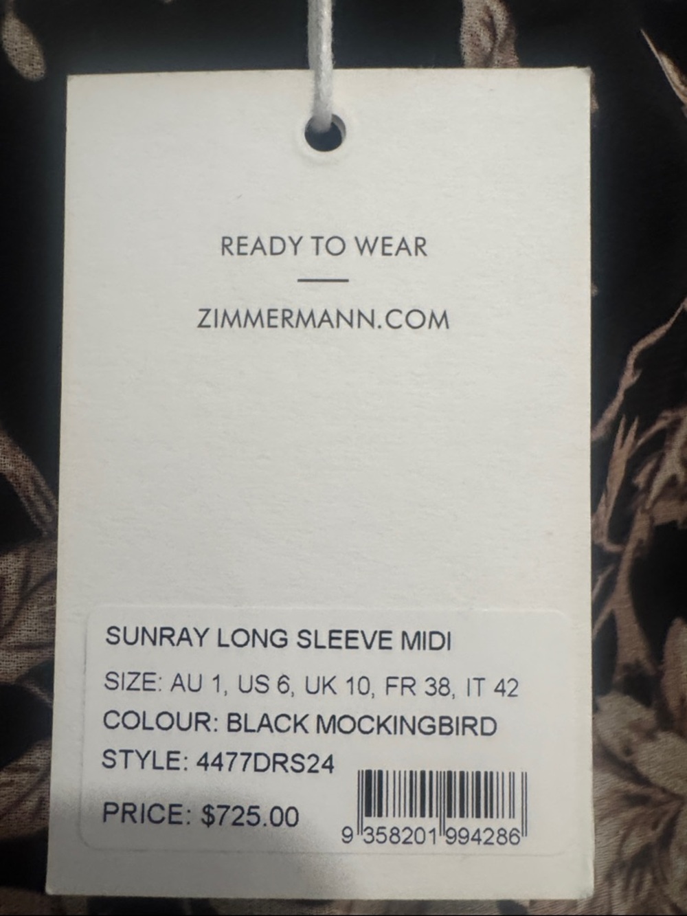 Zimmermann Sunray Pleated  Long Sleeve Floral Dress - Picture 2 of 4